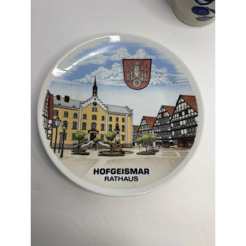 Vintage German Hofgeismar‎ Rathaus Town Hall Souvenir Plate 7 1/2